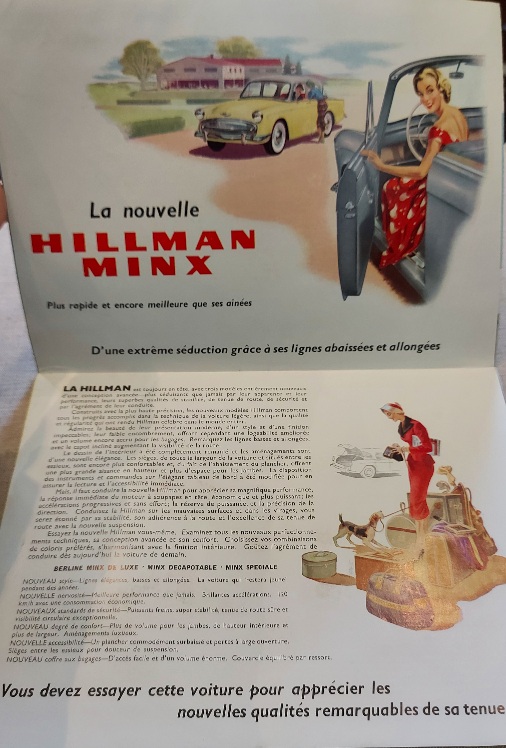 La nouvelle Hillman. Joyau d'une longue lignee. La nouvelle Hillman Minx (Brochure pubblicitaria)